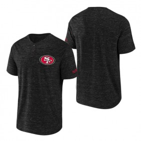 49ers NFL x Darius Rucker Collection Black Slub Henley T-Shirt