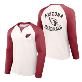 Men's Arizona Cardinals NFL x Darius Rucker Collection by Fanatics Cream Cardinal Long Sleeve Raglan T-Shirt