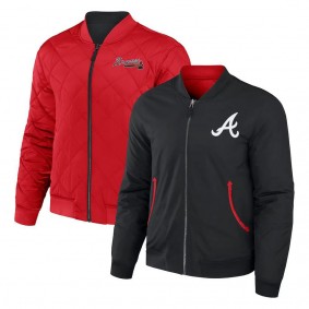 Atlanta Braves Darius Rucker Reversible Full-Zip Bomber Jacket Black Red