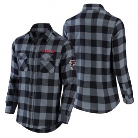 Men's Atlanta Falcons NFL x Darius Rucker Collection by Fanatics Black Flannel Long Sleeve Button-Up Shirt