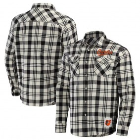 Baltimore Orioles Darius Rucker Plaid Flannel Button-Up Shirt Black