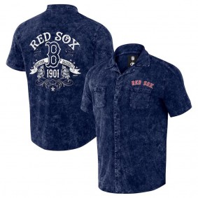Boston Red Sox Darius Rucker Denim Team Color Button-Up Shirt Navy