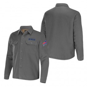 Men's Buffalo Bills NFL x Darius Rucker Collection by Fanatics Gray Canvas Button-Up Shirt Jacket