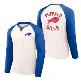 Men's Buffalo Bills NFL x Darius Rucker Collection by Fanatics Cream Royal Long Sleeve Raglan T-Shirt