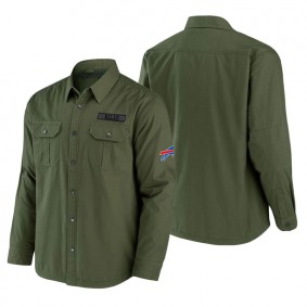 Men's Buffalo Bills NFL x Darius Rucker Collection by Fanatics Olive Long Sleeve Button-Up Shirt Jacket
