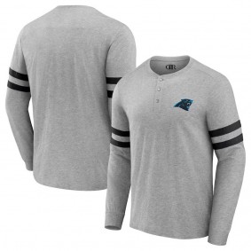 Carolina Panthers NFL x Darius Rucker Henley Long Sleeve T-Shirt Heather Gray
