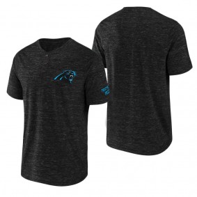 Men's Carolina Panthers NFL x Darius Rucker Collection by Fanatics Black Slub Henley T-Shirt