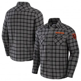 Chicago Bears NFL x Darius Rucker Flannel Long Sleeve Button-Up Shirt Gray