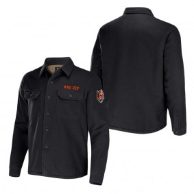 Men's Cincinnati Bengals NFL x Darius Rucker Collection by Fanatics Black Canvas Button-Up Shirt Jacket