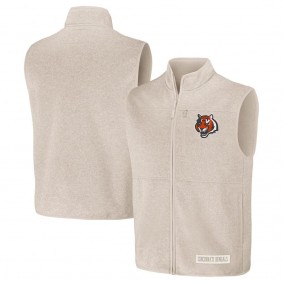 Cincinnati Bengals NFL x Darius Rucker Full-Zip Sweater Vest Oatmeal