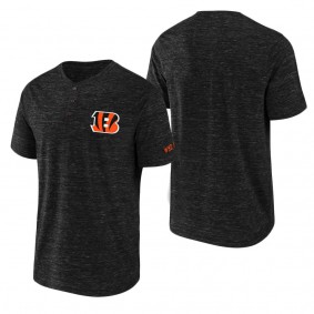 Men's Cincinnati Bengals NFL x Darius Rucker Collection by Fanatics Black Slub Henley T-Shirt