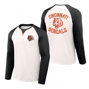 Men's Cincinnati Bengals NFL x Darius Rucker Collection by Fanatics Cream Black Long Sleeve Raglan T-Shirt