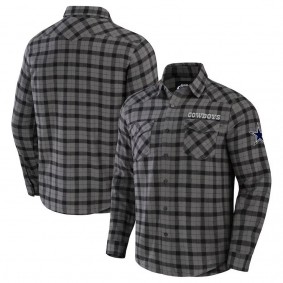 Dallas Cowboys NFL x Darius Rucker Flannel Long Sleeve Button-Up Shirt Gray