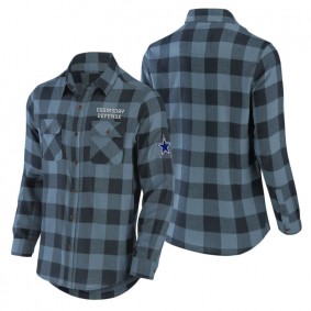 Men's Dallas Cowboys NFL x Darius Rucker Collection by Fanatics Navy Flannel Long Sleeve Button-Up Shirt