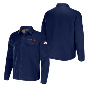Men's Denver Broncos NFL x Darius Rucker Collection by Fanatics Navy Canvas Button-Up Shirt Jacket