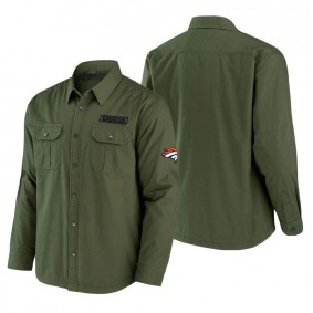 Men's Denver Broncos NFL x Darius Rucker Collection by Fanatics Olive Long Sleeve Button-Up Shirt Jacket