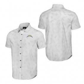 Men's Los Angeles Chargers NFL x Darius Rucker Collection by Fanatics White Woven Short Sleeve Button Up Shirt
