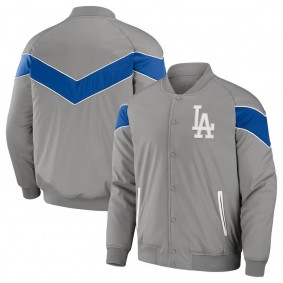 Los Angeles Dodgers Darius Rucker Baseball Raglan Full-Snap Jacket Gray