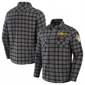 Los Angeles Rams NFL x Darius Rucker Flannel Long Sleeve Button-Up Shirt Gray