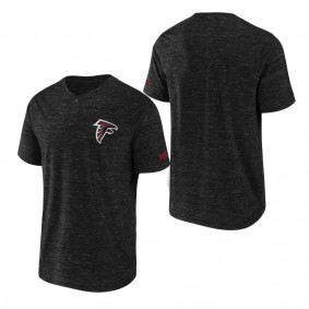 Men's Atlanta Falcons NFL x Darius Rucker Collection by Fanatics Black Slub Henley T-Shirt