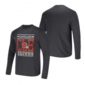 Men's Cleveland Browns NFL x Darius Rucker Collection by Fanatics Heathered Charcoal Long Sleeve T-Shirt