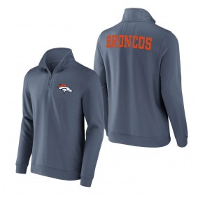 Men's Denver Broncos NFL x Darius Rucker Collection by Fanatics Navy Tri-Blend Quarter-Zip Sweatshirt