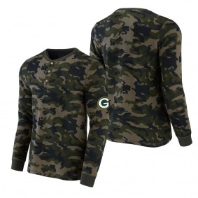 Men's Green Bay Packers NFL x Darius Rucker Collection by Fanatics Camo Thermal Henley Long Sleeve T-Shirt