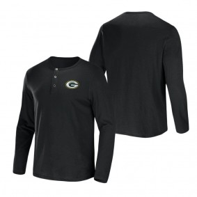Men's Green Bay Packers NFL x Darius Rucker Collection by Fanatics Green Slub Jersey Henley Long Sleeve T-Shirt