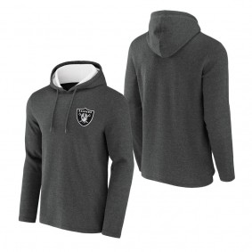 Men's Las Vegas Raiders NFL x Darius Rucker Collection by Fanatics Heathered Charcoal Waffle Knit Pullover Hoodie
