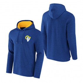 Men's Los Angeles Rams NFL x Darius Rucker Collection by Fanatics Heathered Royal Waffle Knit Pullover Hoodie