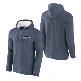 Men's Seattle Seahawks NFL x Darius Rucker Collection by Fanatics Heathered College Navy Waffle Knit Pullover Hoodie