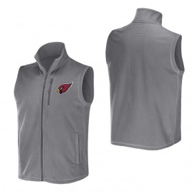 Men's Arizona Cardinals NFL x Darius Rucker Collection by Fanatics Gray Polar Fleece Full-Zip Vest