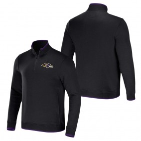 Men's Baltimore Ravens NFL x Darius Rucker Collection by Fanatics Black Logo Quarter-Zip Top