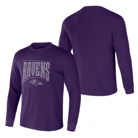 Men's Baltimore Ravens NFL x Darius Rucker Collection by Fanatics Purple Long Sleeve Thermal T-Shirt