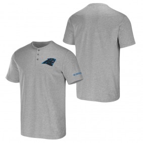 Men's Carolina Panthers NFL x Darius Rucker Collection by Fanatics Heather Gray Henley T-Shirt