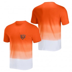Men's Chicago Bears NFL x Darius Rucker Collection by Fanatics Orange White Dip Dye Pocket T-Shirt