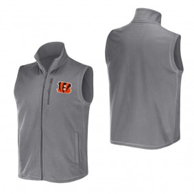 Men's Cincinnati Bengals NFL x Darius Rucker Collection by Fanatics Gray Polar Fleece Full-Zip Vest