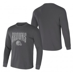 Men's Cleveland Browns NFL x Darius Rucker Collection by Fanatics Charcoal Long Sleeve Thermal T-Shirt