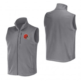 Men's Cleveland Browns NFL x Darius Rucker Collection by Fanatics Gray Polar Fleece Full-Zip Vest