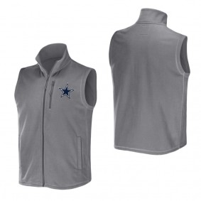 Men's Dallas Cowboys NFL x Darius Rucker Collection by Fanatics Gray Polar Fleece Full-Zip Vest