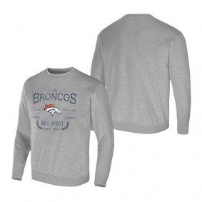 Men's Denver Broncos NFL x Darius Rucker Collection by Fanatics Heather Gray Pullover Sweatshirt