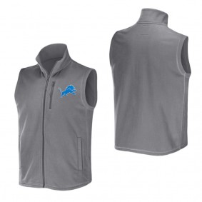 Men's Detroit Lions NFL x Darius Rucker Collection by Fanatics Gray Polar Fleece Full-Zip Vest
