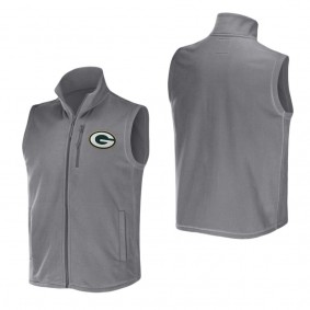 Men's Green Bay Packers NFL x Darius Rucker Collection by Fanatics Gray Polar Fleece Full-Zip Vest