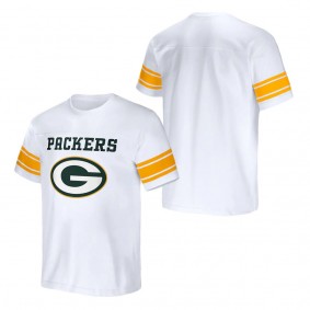 Men's Green Bay Packers NFL x Darius Rucker Collection by Fanatics White Football Striped T-Shirt
