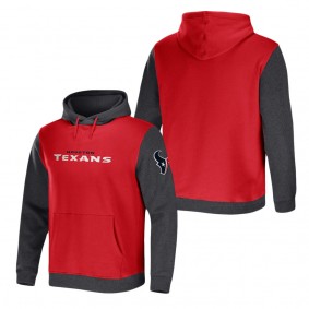 Men's Houston Texans NFL x Darius Rucker Collection by Fanatics Red Charcoal Colorblock Pullover Hoodie