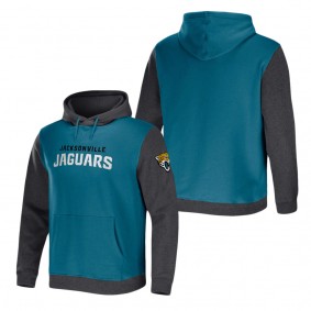 Men's Jacksonville Jaguars NFL x Darius Rucker Collection by Fanatics Teal Charcoal Colorblock Pullover Hoodie