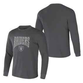 Men's Las Vegas Raiders NFL x Darius Rucker Collection by Fanatics Charcoal Long Sleeve Thermal T-Shirt
