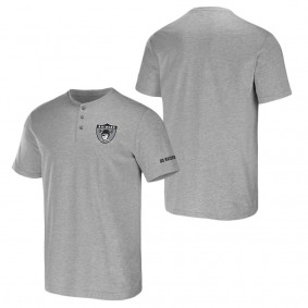 Men's Las Vegas Raiders NFL x Darius Rucker Collection by Fanatics Heather Gray Henley T-Shirt