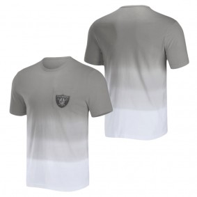 Men's Las Vegas Raiders NFL x Darius Rucker Collection by Fanatics Silver White Dip Dye Pocket T-Shirt