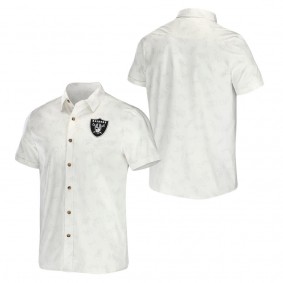 Men's Las Vegas Raiders NFL x Darius Rucker Collection by Fanatics White Woven Button-Up T-Shirt